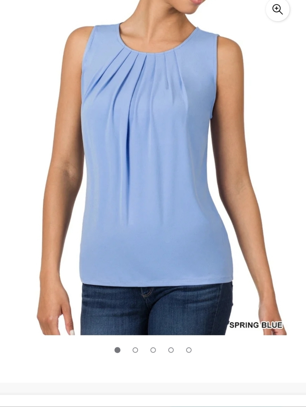 🆕️ Zenana Pleated Sleeveless Tank- Spring Blue